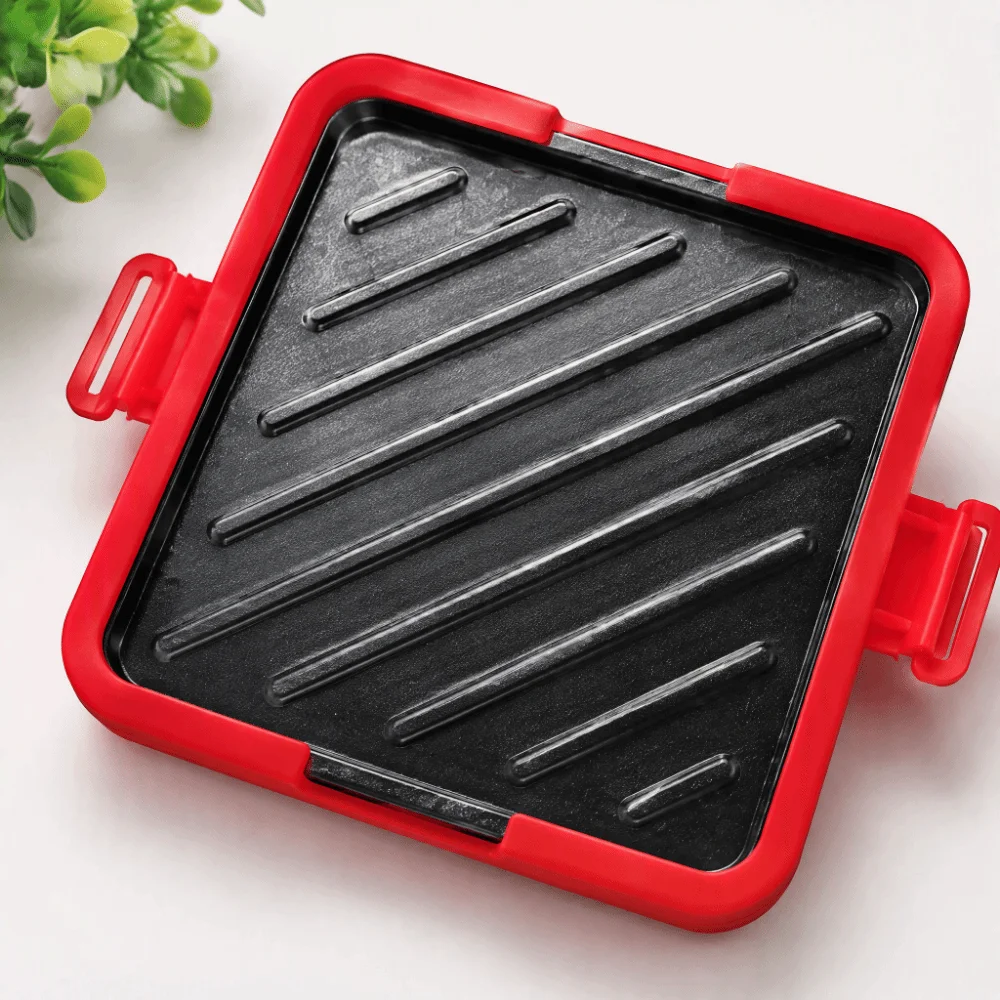 Removable Microwave Sandwich Maker Fast Heating Non Stick ‌Panini Press Grill Pan Baking Tray Double Sided Microwave Toaster