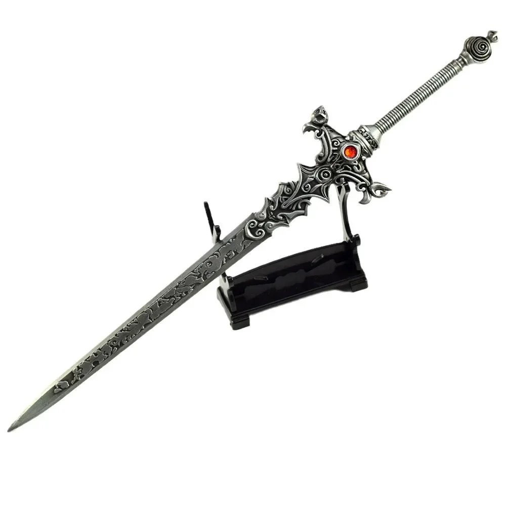 Paladino chinês: dao gang 29cm/11.4in espadas de metal cosplay arma adereços brinquedo adulto antigo jogo periféricos modelo ornamentos de mesa