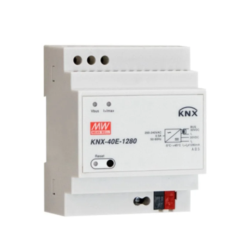 Mean Well KNX-40E-1280 1280mA KNX EIB Power Supply With Integrated KNX BUS Choke For Security Monitorning System