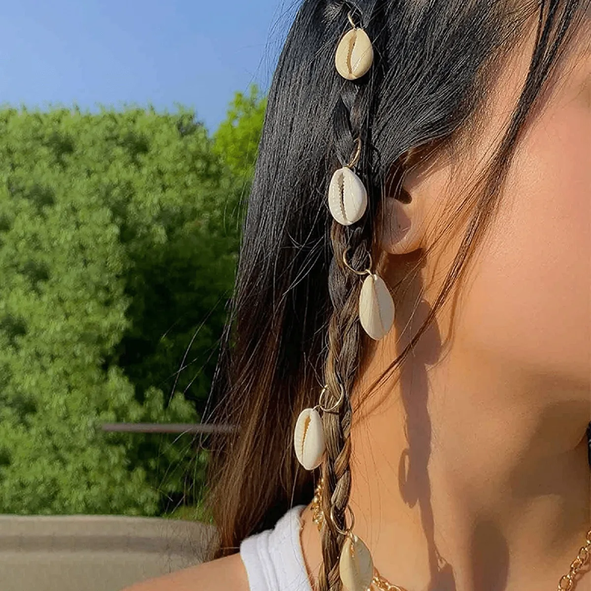 5 قطعة قلادة قذيفة Dreadlock الخرز مقاطع سحر المعادن الأفريقية خواتم الشعر الخرز إكسسوارات الشعر جديلة تصفيف أداة للمرأة