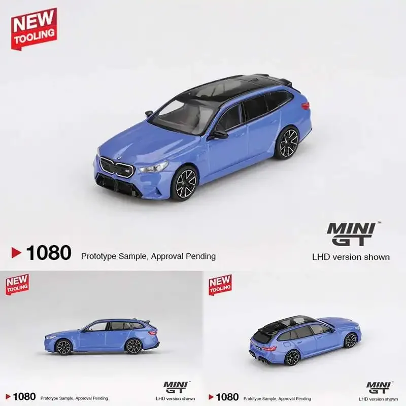 

Предпродажа MINIGT 1080 BMW 1:64 M5 Touring G99 Marina Bay Blue Metallic, литая под давлением модель автомобиля, коллекция игрушек