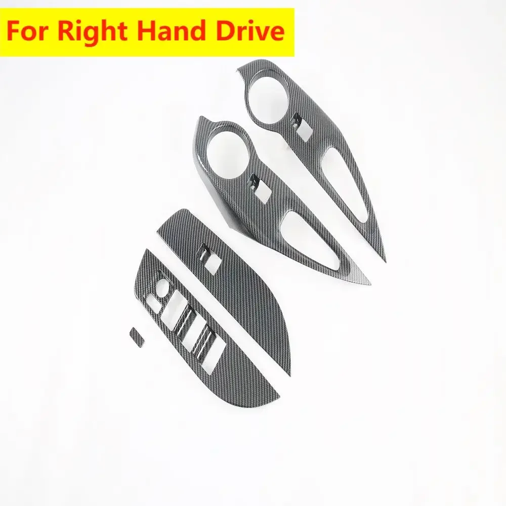 

For Toyota Corolla Cross 2020-2022 LHD RHD Car Styling ABS Carbon Fiber Door Window Lift Button Switch Panel Cover Sticker