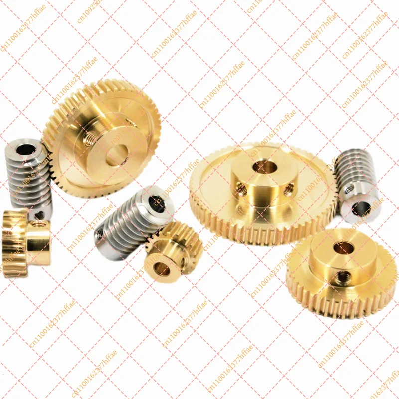 Precision Turbine & Worm Gear Set (Module 0.8), SS Worm with Copper Wheel, Ratio 1:20-1:60