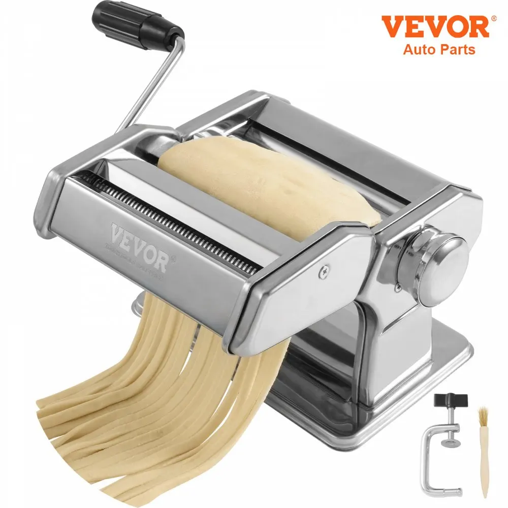 

VEVOR Pasta Maker Machine 9 Adjustable Thickness Settings Noodles Maker Stainless Steel Noodle Rollers Cutter Hand Press