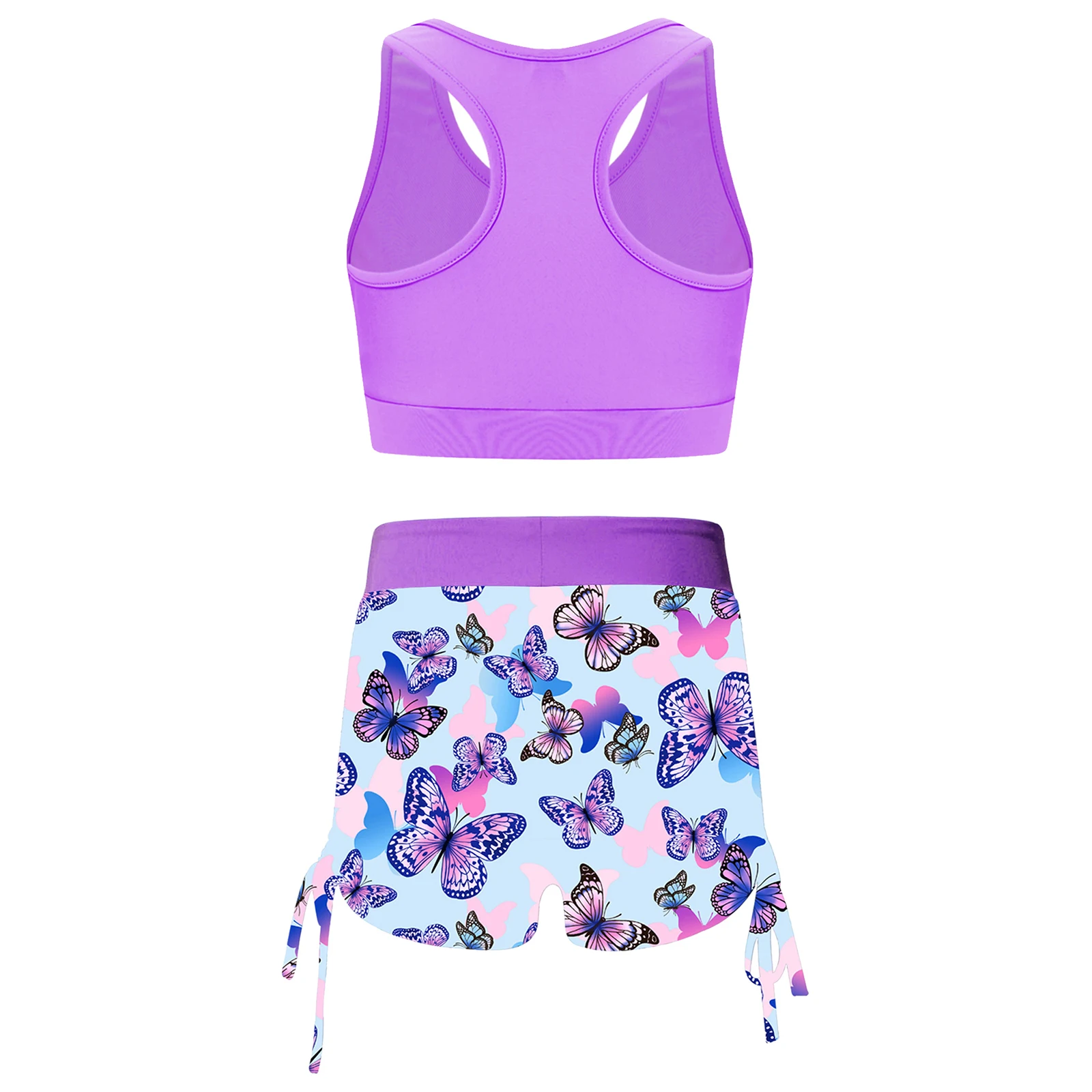 Kindermeisjes Mode Dans Outfits Gymnastiek Ballet Dancewear Sport Crop Tank Top En Print Shorts Jazz Hiphop Danskleding