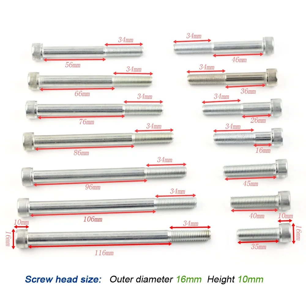Allen Hexagon Hex Socket Cap Head Screw Bolt M10*1.25 100 110 120 130 140 150 mm 12.9# Stainless Steel Motorcycle Accessories
