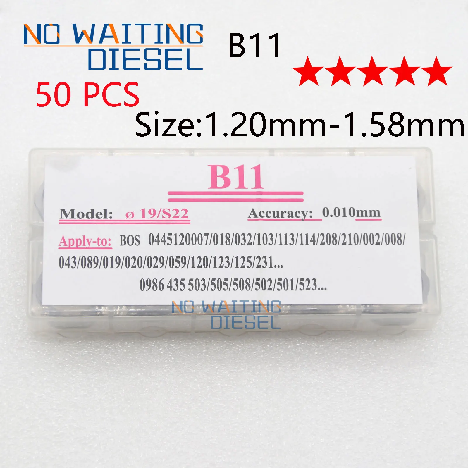 

50 PCS B11 Common Rail Injector Shims And Gasket Kit, Fuel Injection Adjustment Standard Sealing Washer Size 1.20--1.38mm