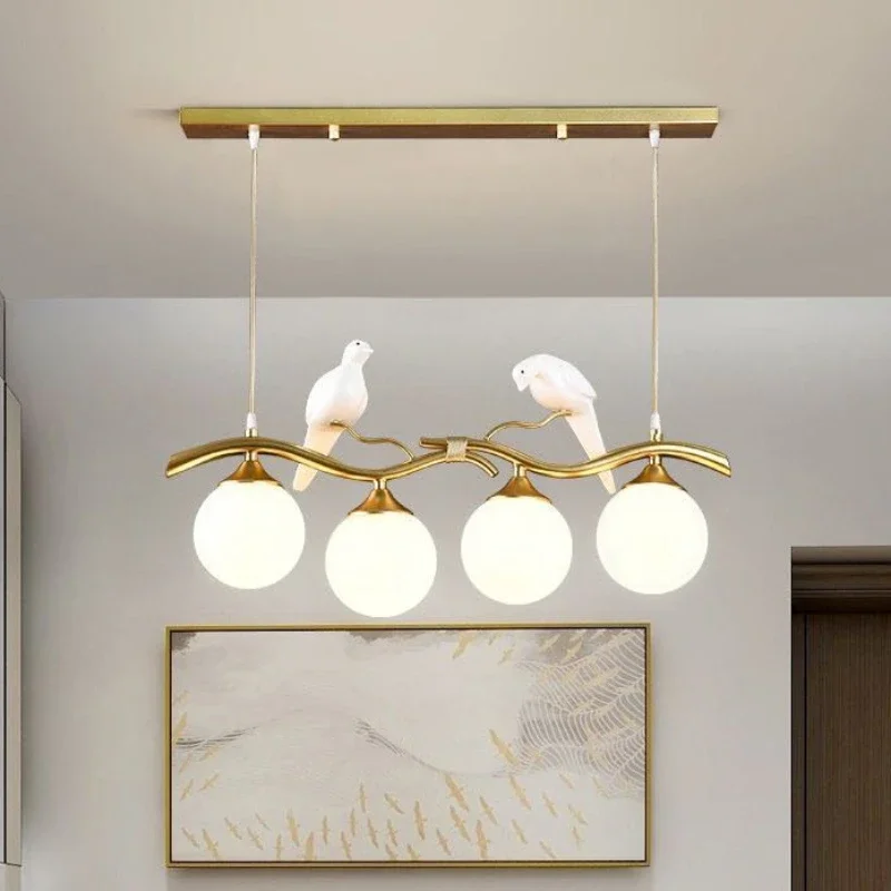 

Nordic Simple Creative Bird Ball Design Ceiling Chandelier Bedroom Dining Room Living Room Interior Decoration Household Lights