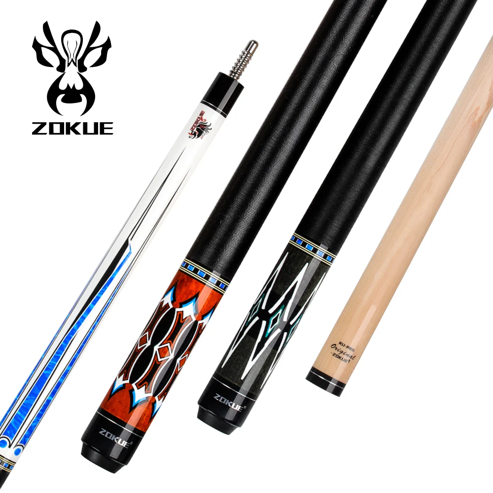 ZOKUE Russian Billiard Cue Stick with 12.75mm Tip 3/8*8 Joint Pin 160cm for Billiard Pool Cue Stick