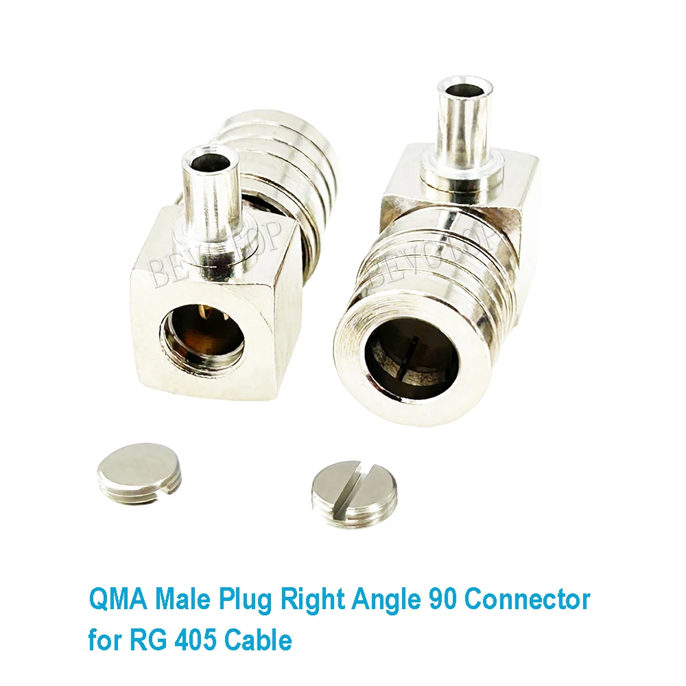 10Pcs/lot RG405 QMA Male Plug Straight 180° / Right angle 90° Connector 50 Ohm Crimp QMA Connector for RG-405 086 Cable BEVOTOP
