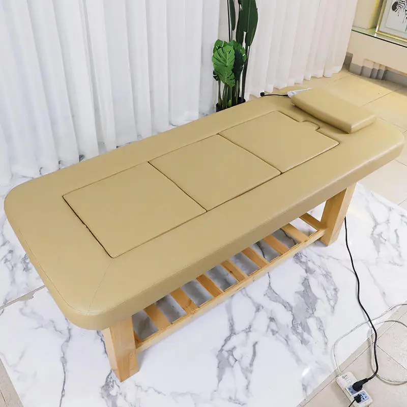 Intelligent Smokeless Red and Blue Light Physiotherapy Solid Wood Moxibustion Bed Jade Magnetic Therapy