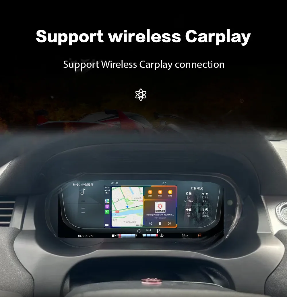 جديد 12.3 بوصة LCD أداة رقمية العنقودية لاند روفر إيفوك 2014-2019 IOS Carplay لوحة القيادة عرض عداد سرعة السيارة