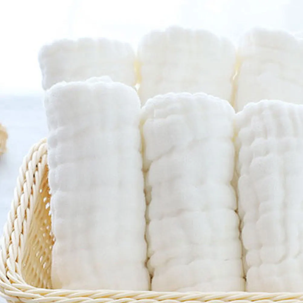 6 قطع من ملابس التجشؤ الموسلين للأطفال من القطن الناعم القابل للغسل وقابلة للتنفس لحديثي الولادة من الأولاد والبنات حفاضات من القماش الأبيض