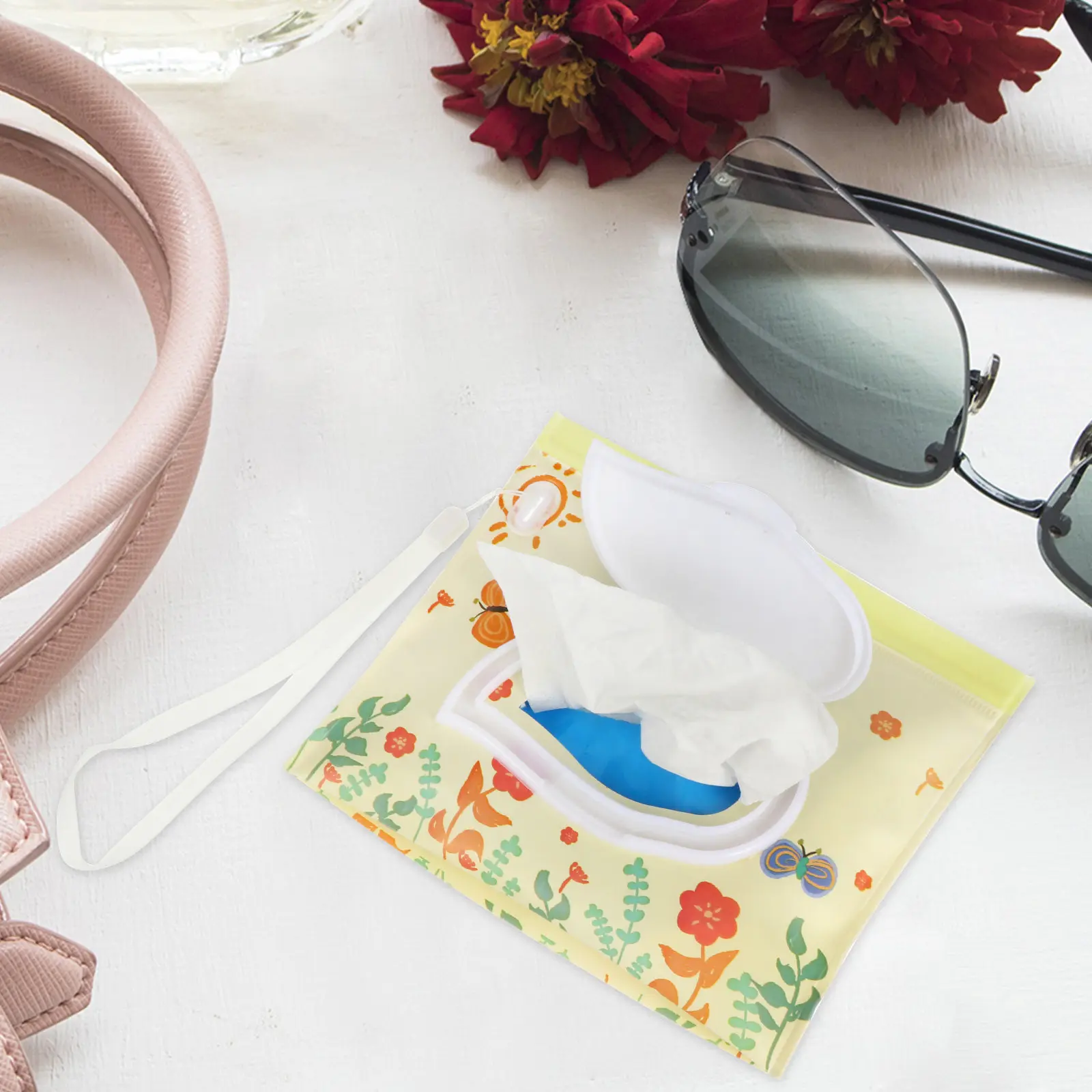 4 Pcs Wipes Wet Tissue Holder Travel EVA Refillable Container Portable Bag Pouch Storage for view 2