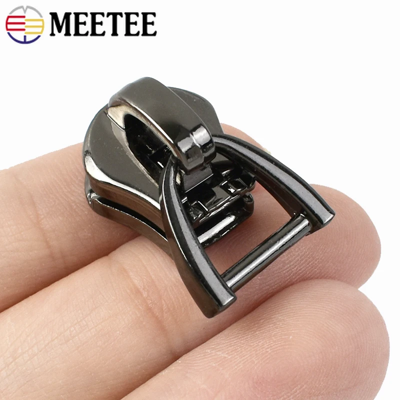 5/10 قطع ميتي 3 # 5 # 8 # 10 # D حلقة سستة المنزلق لسحابات معدنية سترة حقيبة إغلاق السوستة مجتذب رئيس الملابس الخياطة إصلاح أطقم #2