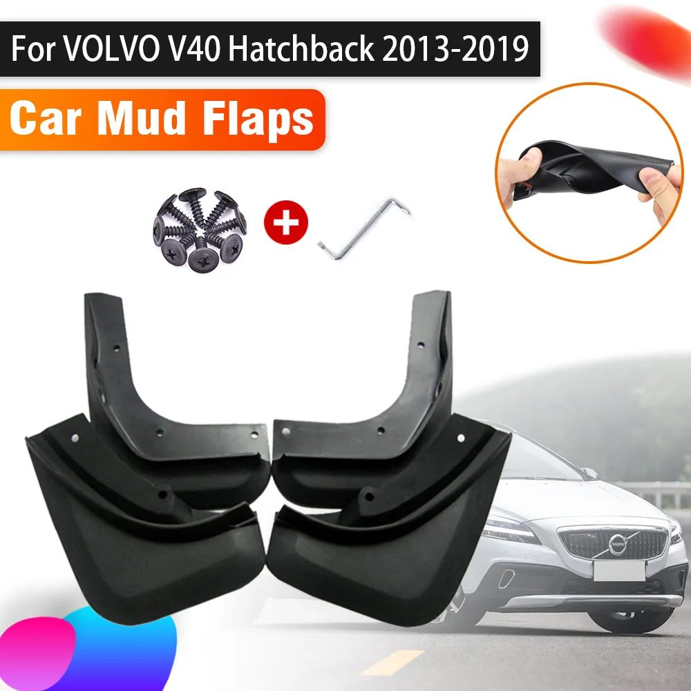 

4 PCS Car Mud Flaps For VOLVO V40 Hatchback 2013~2019 Auto Splash Guard Front Rear Anti-splash Mudguards Car Accessories Fenders