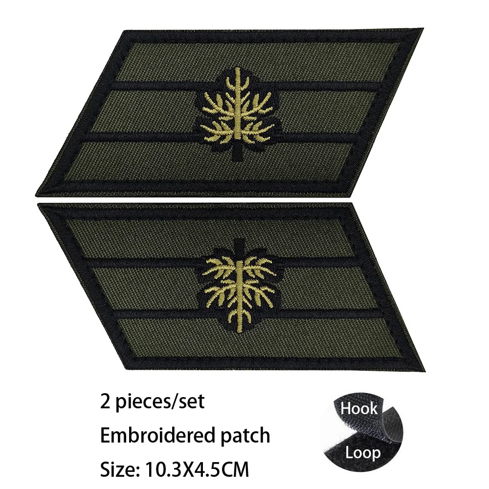 New Design Army Fan Israeli Embroidered Cloth Patch Flower Shape Diamond-shaped Military Rank Epaulette Outdoor Backpack Patch