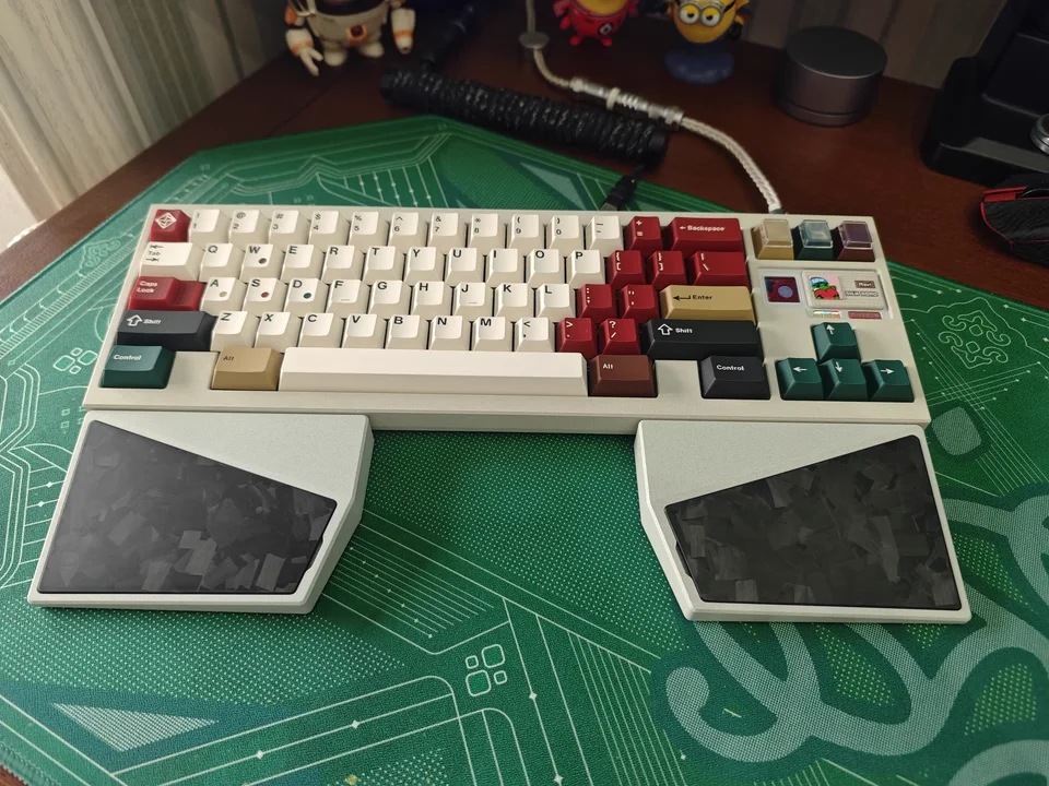 Metal Split Palm Rest Custom Aluminium Mouse Rest Keyboard Carbon Fibre Wrist Rest Accessory Anti Slip Stickers Palm Stree Game