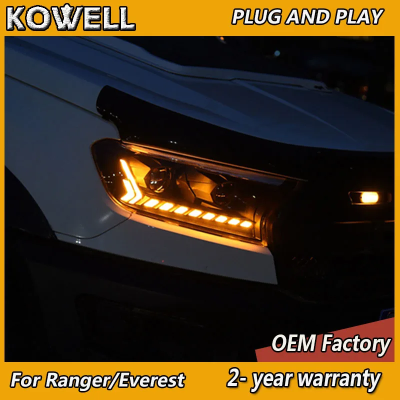 

Car Styling for Ford Everest Headlight 2016-2021 Everest Headlights Ranger Headlamp LED DRL Dynamic Turn Signal