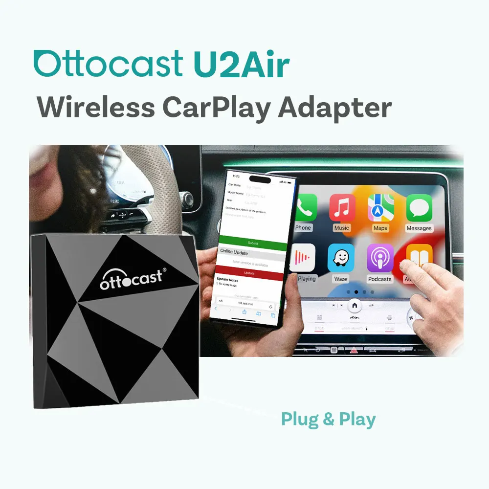 

Ottocast U2-Air беспроводной ключ CarPlay для оригинального мультимедийного плеера поставляется с проводным Carplay более быстрая и легкая загрузка