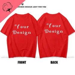 Customized Logo High Quality Cotton Tshirt Comfort Sweatshirt DIY Tops Student Casual Custom Printed Text Fashion Tee