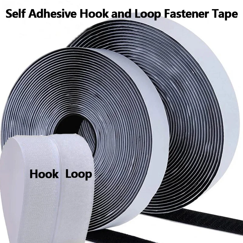 3cm Wide Self-adhesive Hook and Loop Fastener Tapes Magic Sticker Scratch Double Sided Straps with Glue DIY Accessories 1/5/25M