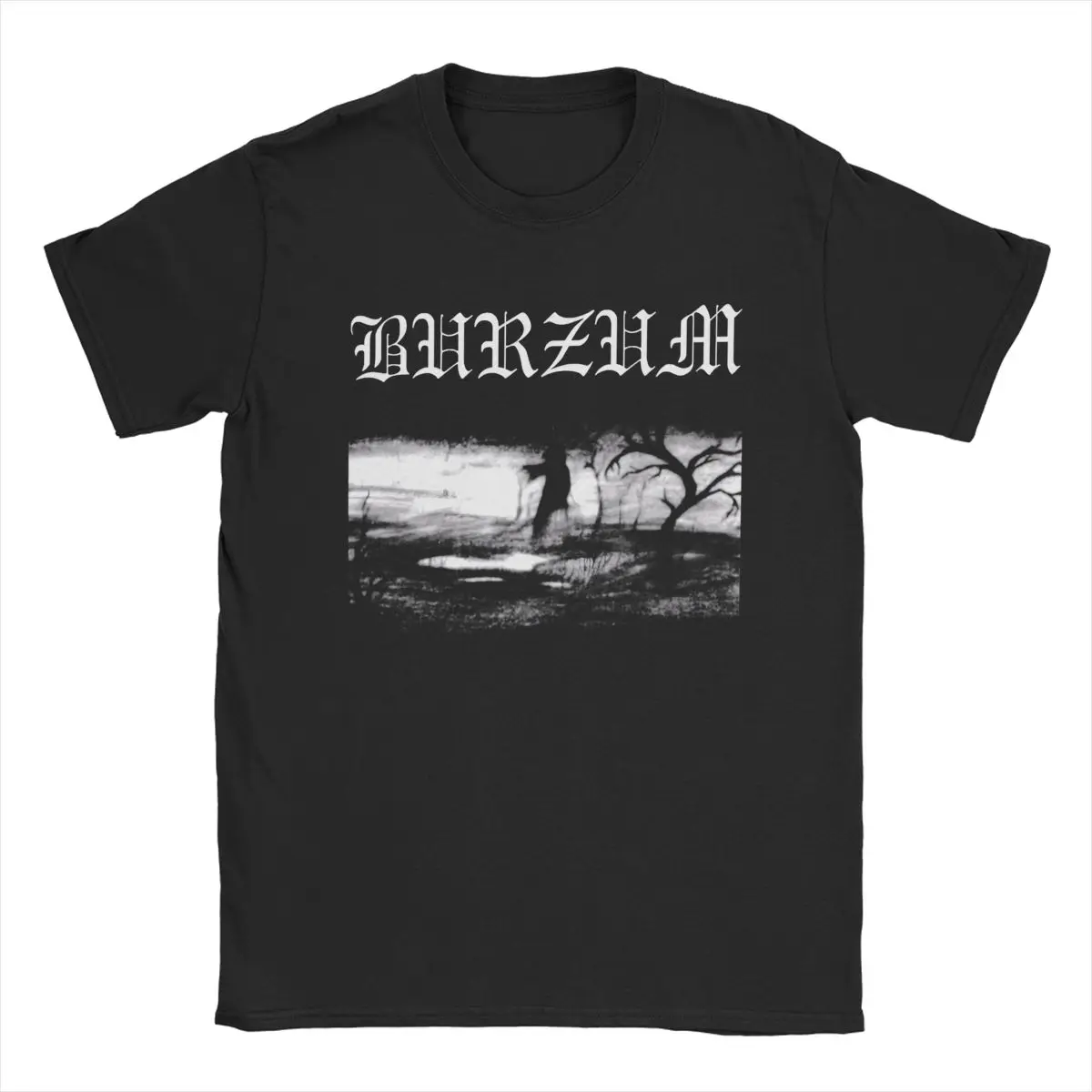 Casual Burzum T-Shirt for Men Round Collar Cotton T Shirt Short Sleeve Tee Shirt Graphic Clothes