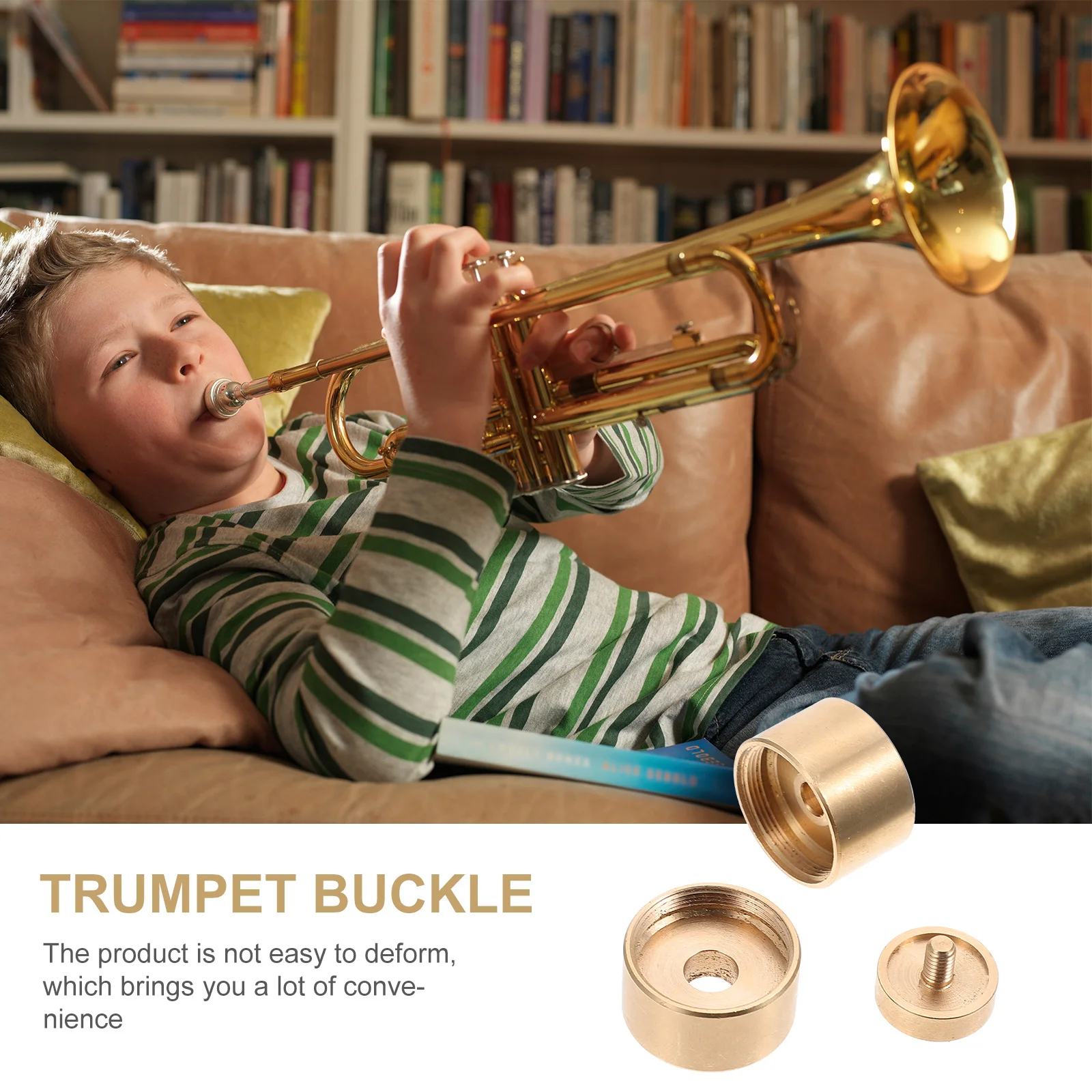 

1 set 1 Set Trumpet Piston Button Buckles Golden For Trumpet Upper Lower Covers Instrument Finger Buttons Musical Instrument