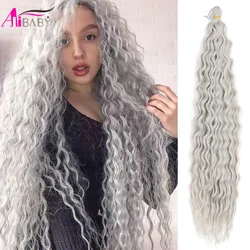 22 Inch Synthetic Soft Ariel Curl Crochet Hair Ombre Ocean Wave Crochet Hair Pre-Stretched Deep Wave Braiding Hair Extensions