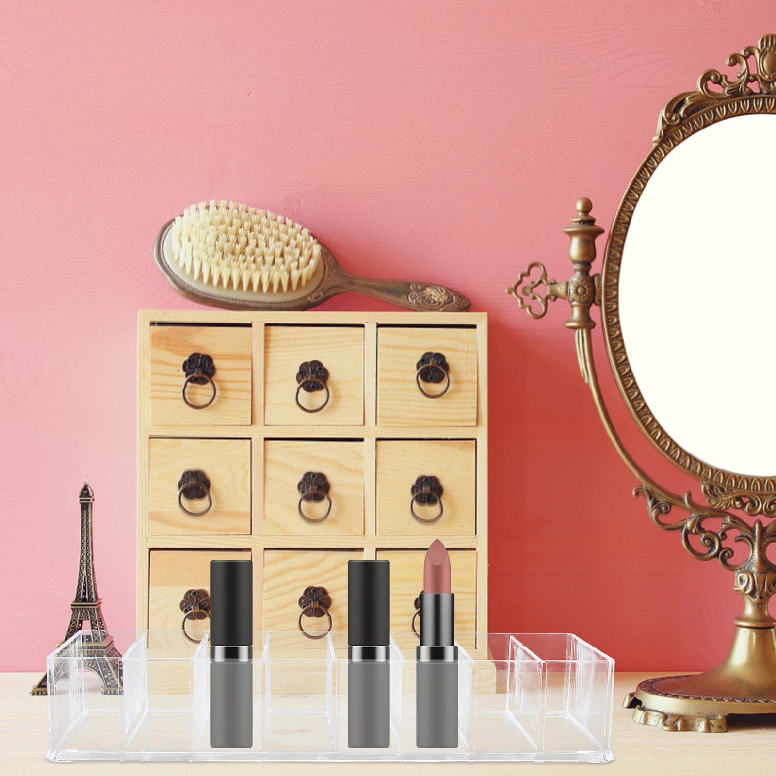 

8 Grids Acrylic Makeup Brush ganizer Compact Design Lipstick Holder Storage Box Beauty Tools Case Eyebrow Pencil Case