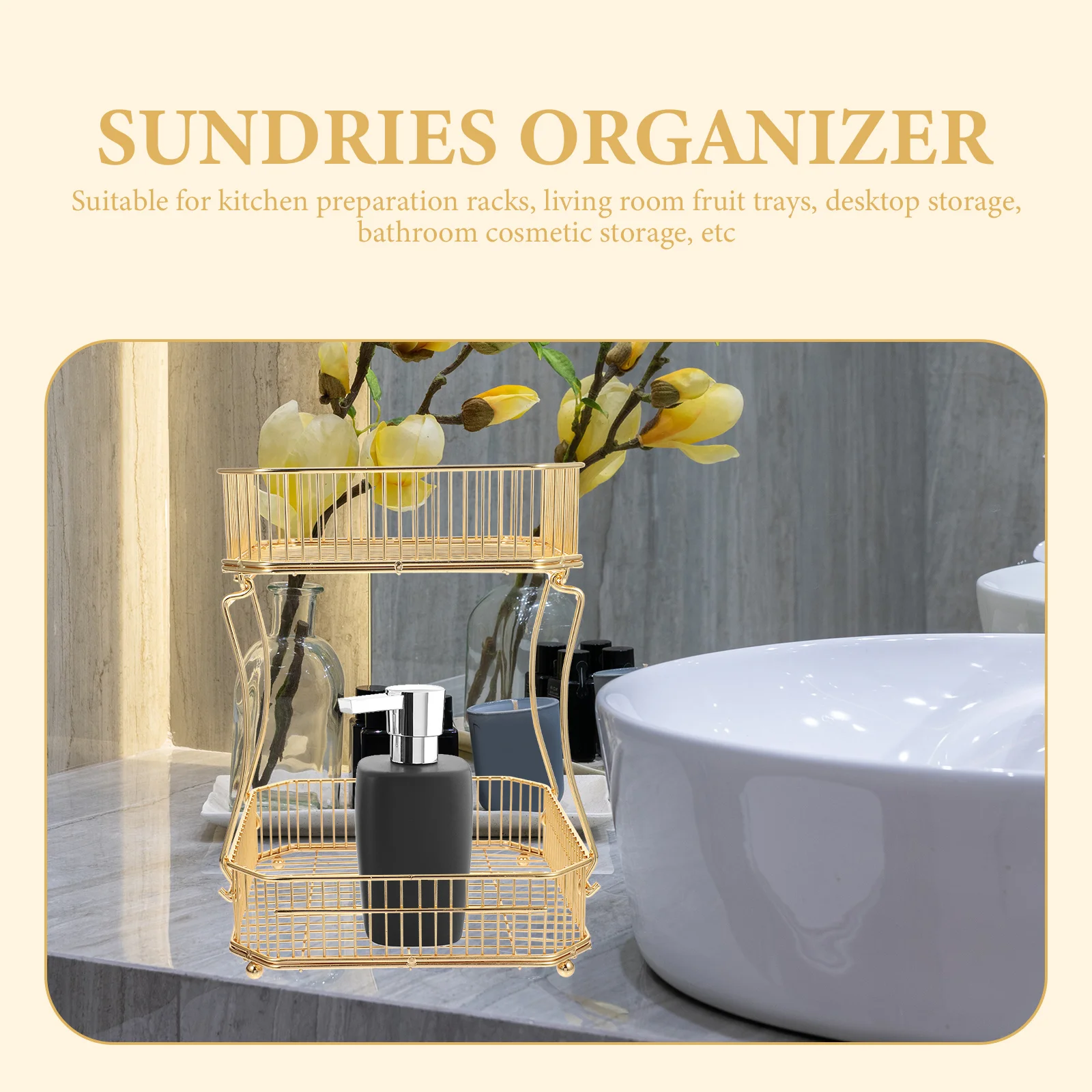 

Fruit Plate Storage Rack Multi-Layer Iron Organizer For Kitchen Bathroom Desktop Seasoning Bottles Snack Cosmetics