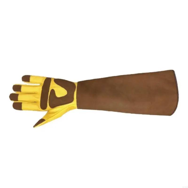 62KD Long Gardening Gloves for Men and Women Leather Rose Pruning Gloves Breathable