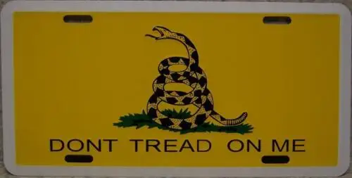 Aluminum License Plate Gadsden Flag Don't Tread on Me NEW American Revolution Aluminum