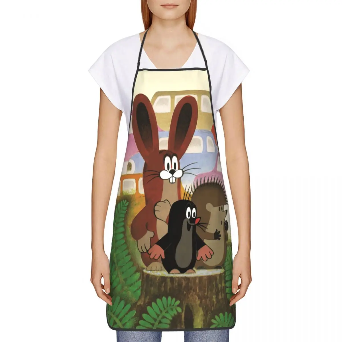 Mole's Adventures Apron Women Men Unisex Bib Krtek Little Maulwurf Cooking Kitchen Tablier Cuisine Chef Gardening