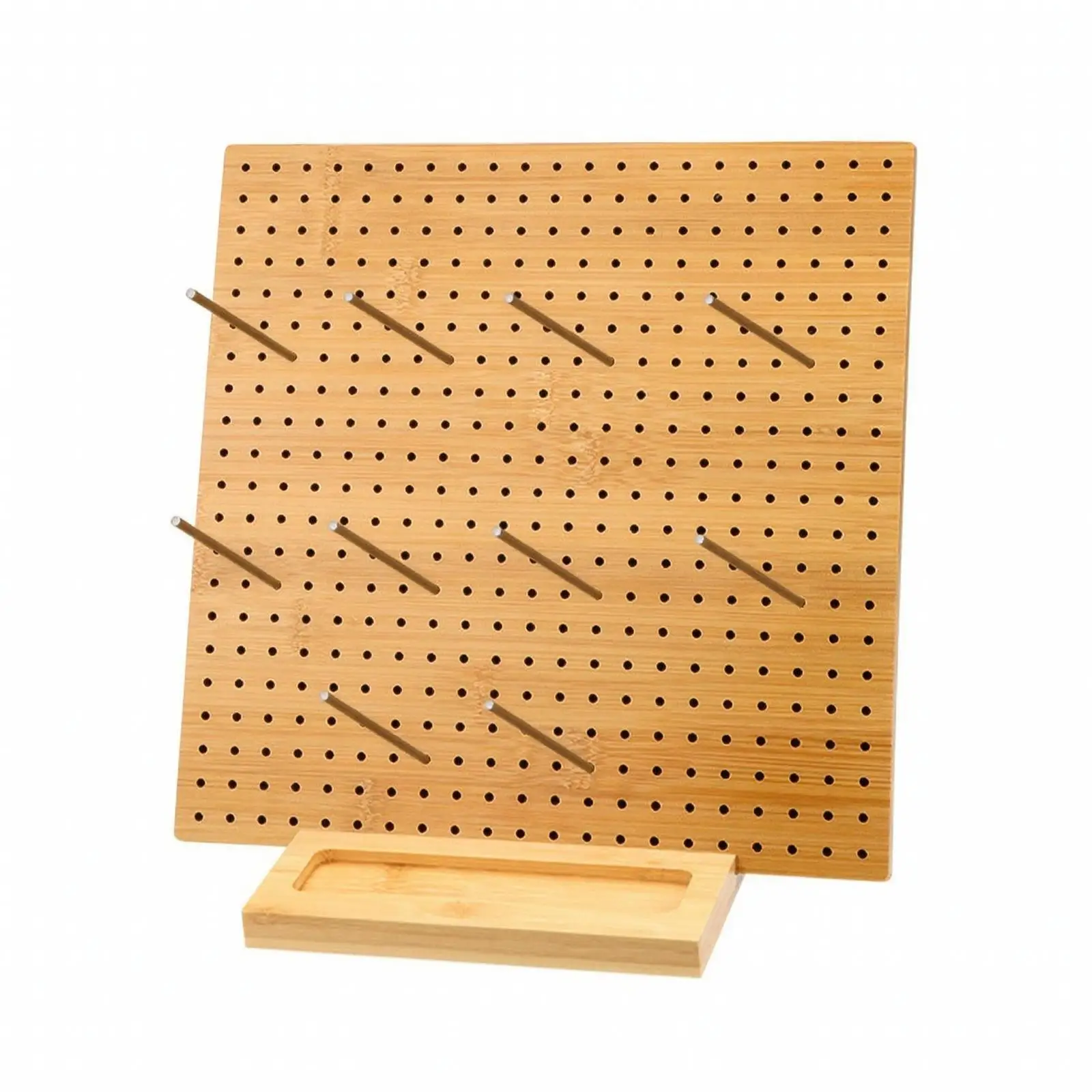 Bamboo Knitting and Crochet Shaping Board Evenly Spaced Holes Crochet Shaping Board with Stainless Steel Rods Tabletop Knitting