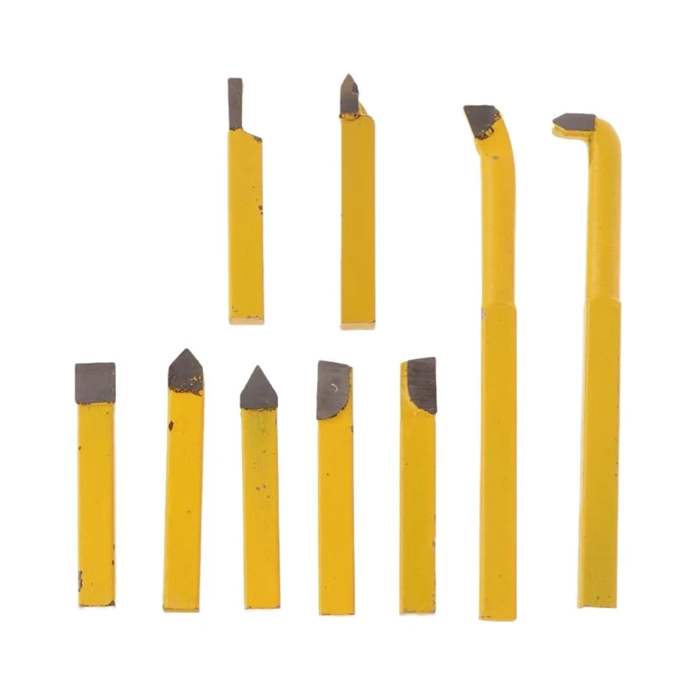 Cemented Carbide for lathe Tool Set 9pcs Featuring External Internal Parting Threading Cutters Red Painted Shank for Rust