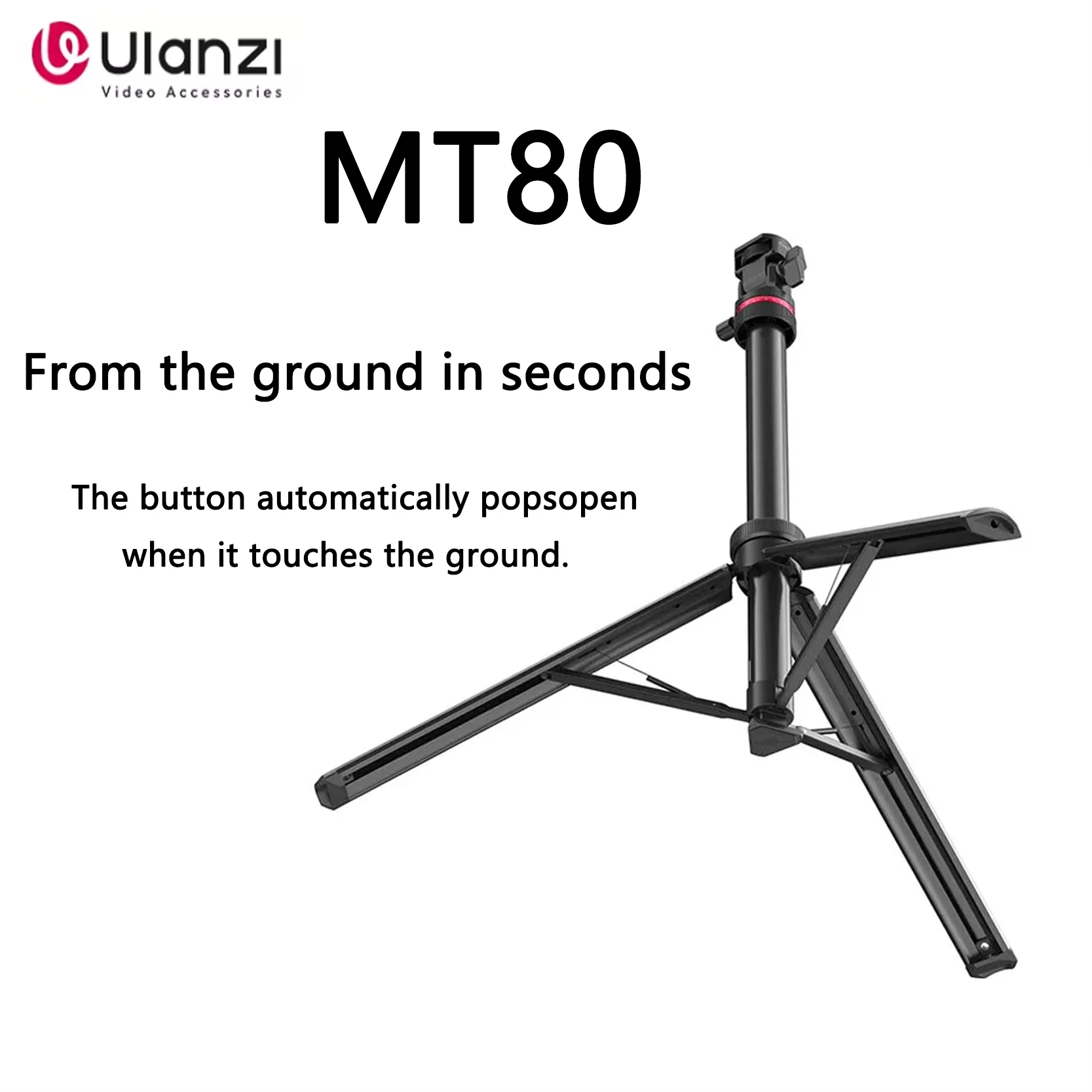 Original Ulanzi MT80 Tripod Aluminum Alloy Light Stand Load Capacity Quick Release Plate Foldable for Camera Phone Video Light