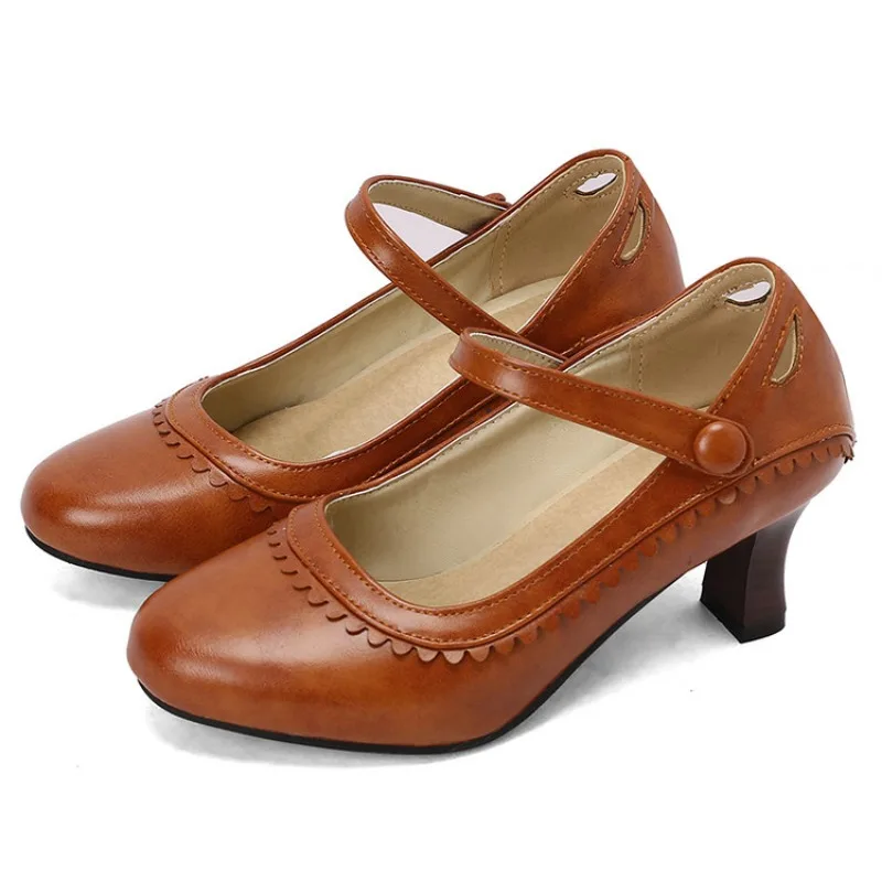 

High heels for ladies Thick Heel womens shoes with design high heels simple and elegant Banquets