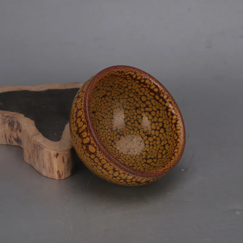 Song Dynasty Jian Kiln Starry Sky Yohen Partridge Feather Heart Shape Master Cup Ceramic Collection Home Decor