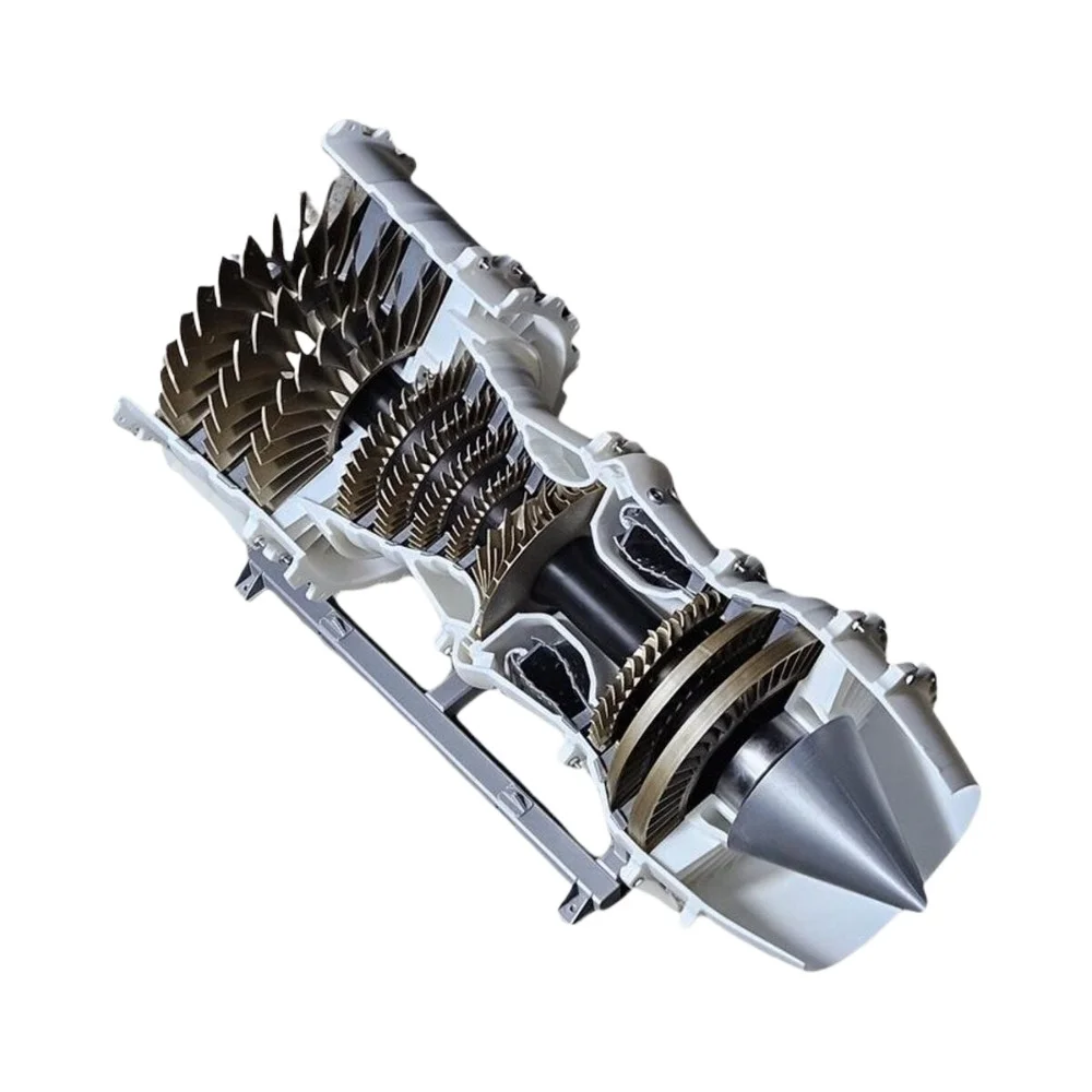 3D Printed Turbine Engine Model Toy Movable Gear Low Bypass Ratio Aviation Turbine Fan Engine Model Static Ornament