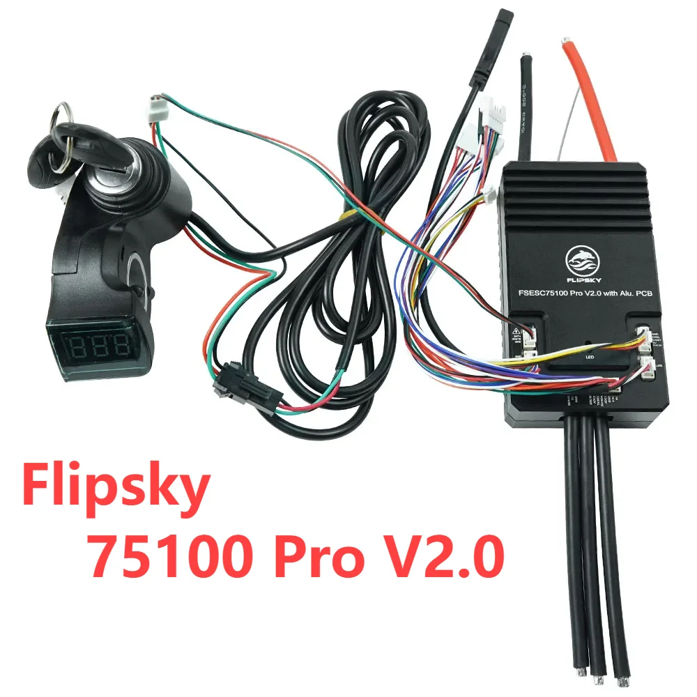 Flipsky 75100 Pro V2.0 Aluminum PCB With Power Key Switch Button Based on VESC for E-Skateboard/Scooter/Ebike Speed Controller