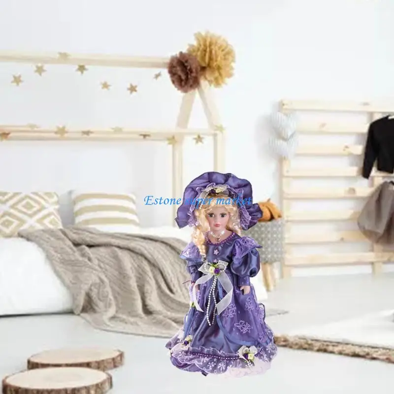 090B Ragazza vittoriana in porcellana da 40 per figurine bambole Accessori per gif compleanno per bambini