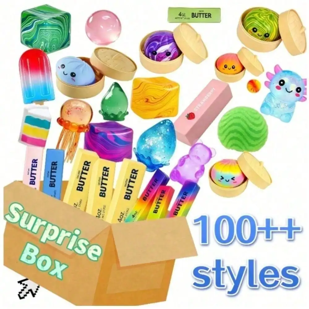 Kawaii Trendy Glitter Mystery Squishy Blind Box Single Random Ultra Slow Rising Smooth Soft Squeeze Toy Bright Glitter Pocket Desk Decor Calming Stress Relief Unique Surprise Present Perfect For Teen And Adult Squish Collectors Hobby Use view 6