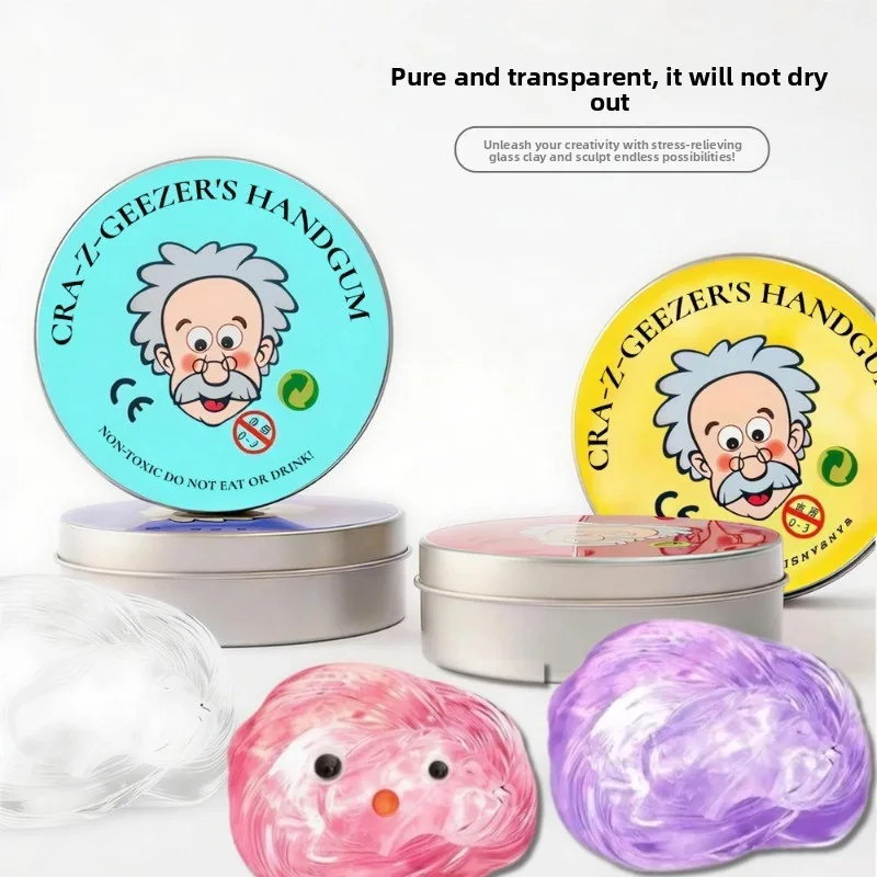 Decompression Toy Non-Newtonian Fluid Liquid Glass Mud Transparent Colored Mud Slime Foam Crystal Bouncing Mud Birthday Gift