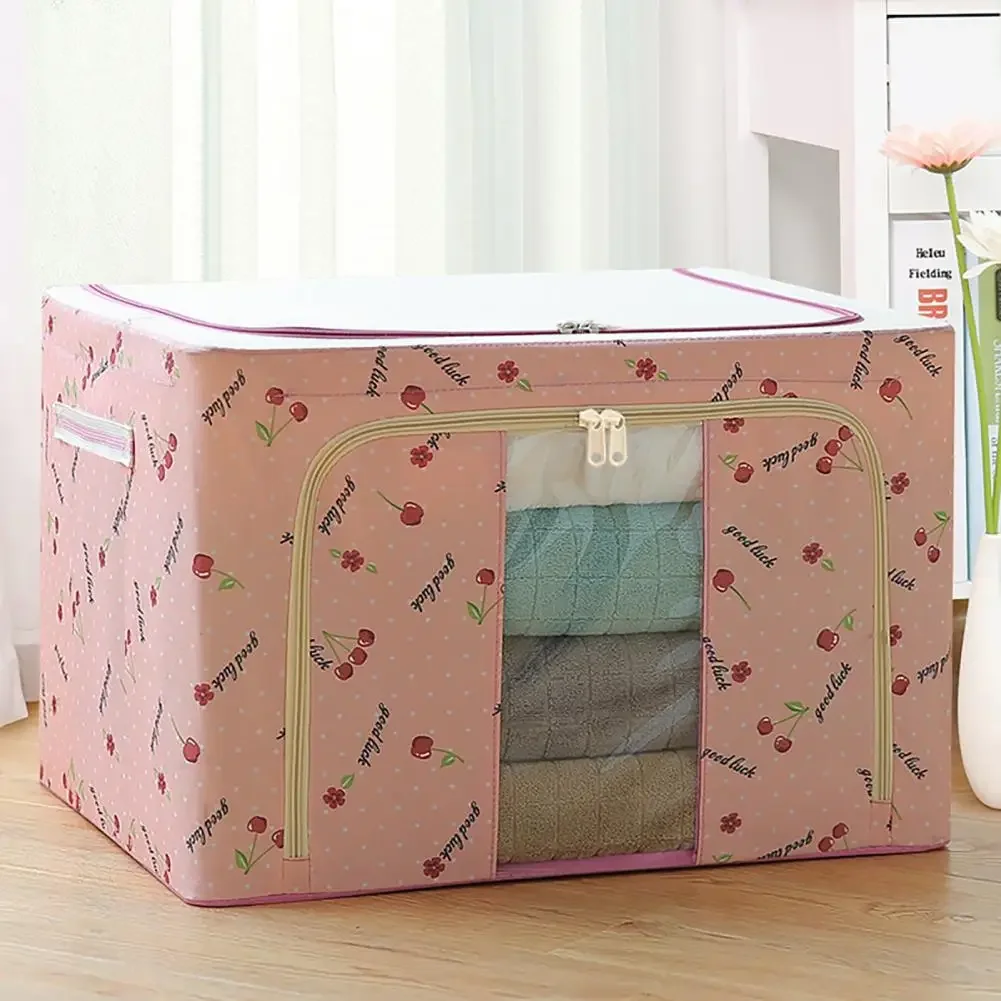 Clothes Storage Bin with Visible Window Large Capacity Zipper Closure Waterproof Stackable Quilt Container Organizer Storage Box