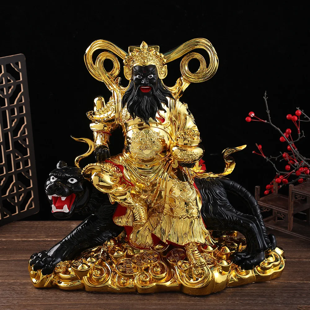 Wu Caishen Zhao Gongming statue ornament tiger resin statue household offering Feng Shui auspicious ornament desktop decoration