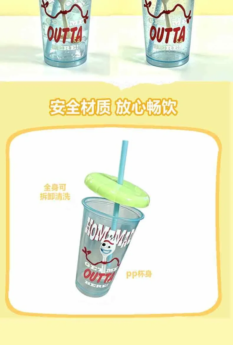 Toy Story 5 Plastik-Strohhalmbecher 4er-Pack 520ml Wiederverwendbare Trinkbecher mit Deckel Woody Buzz Lightyear Jessie Forky Party-Trinkgeschirr – Detail 3