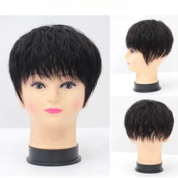 Hair Piece Natural Black Clip in Human Hair Topper For Hairpiece Extension For Middle Aged Woman Reissue Increase Hair Volume