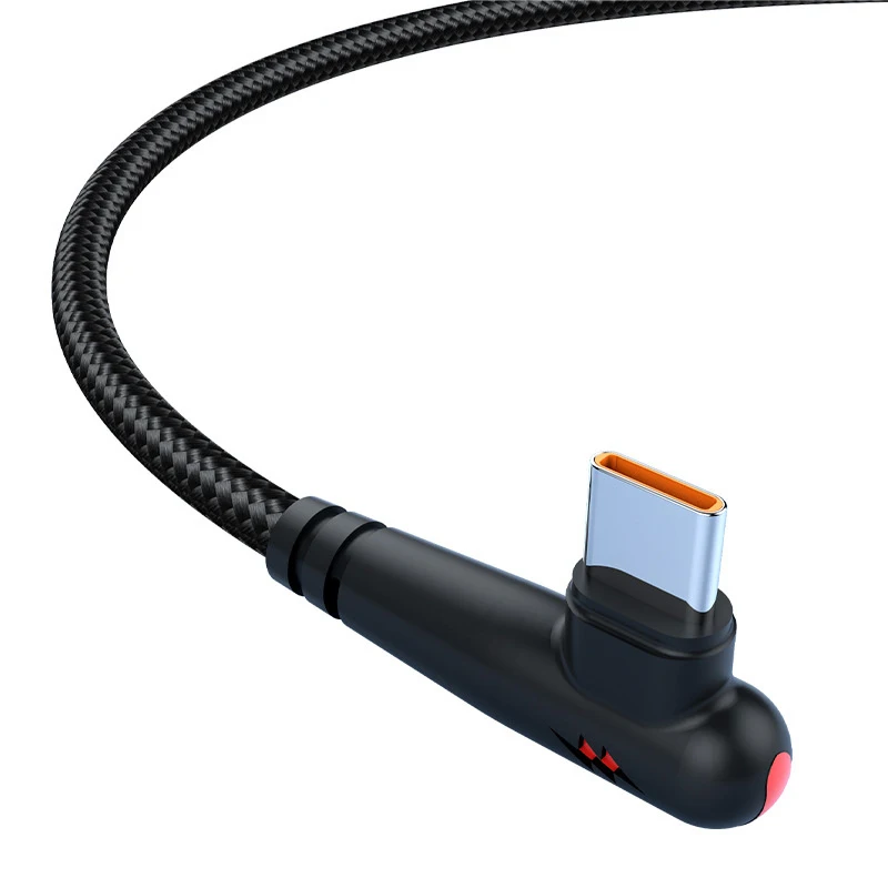 Cavo da USB a tipo C da 120W a 90 gradi Micro-USB per Lightning per Iphone per IPad Android Phone Tablet cavo per data di ricarica rapida