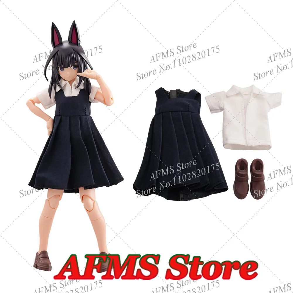 1/12 Women Soldier School Uniform Shirt Vest Dress Shose Set Fit 6Inch Mobile Suit Girl Action Figure Body Toys
